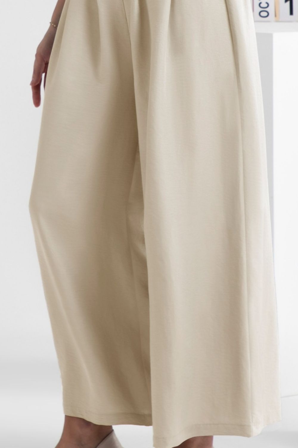 FAM-FAM Wide Leg Elastic Waist Pants