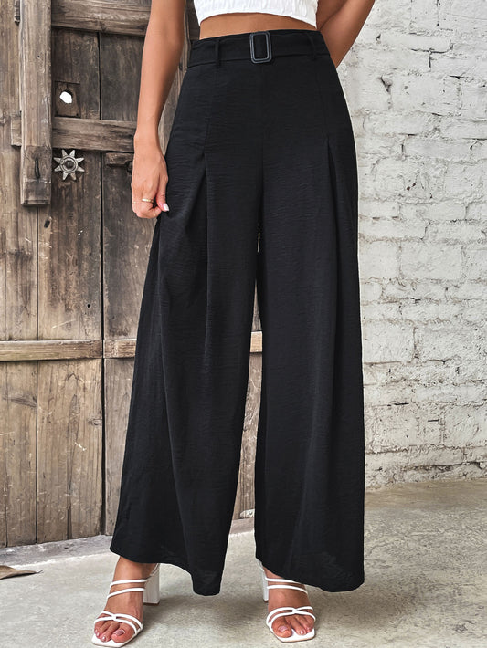 Perfee Ruched High Waist Wide Leg Pants