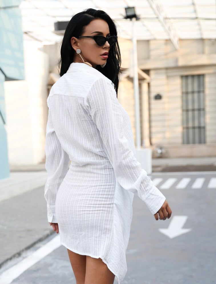 Kendra White Shirt Dress